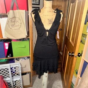 WILD FABLE RUFFLE DRESS-black 🖤